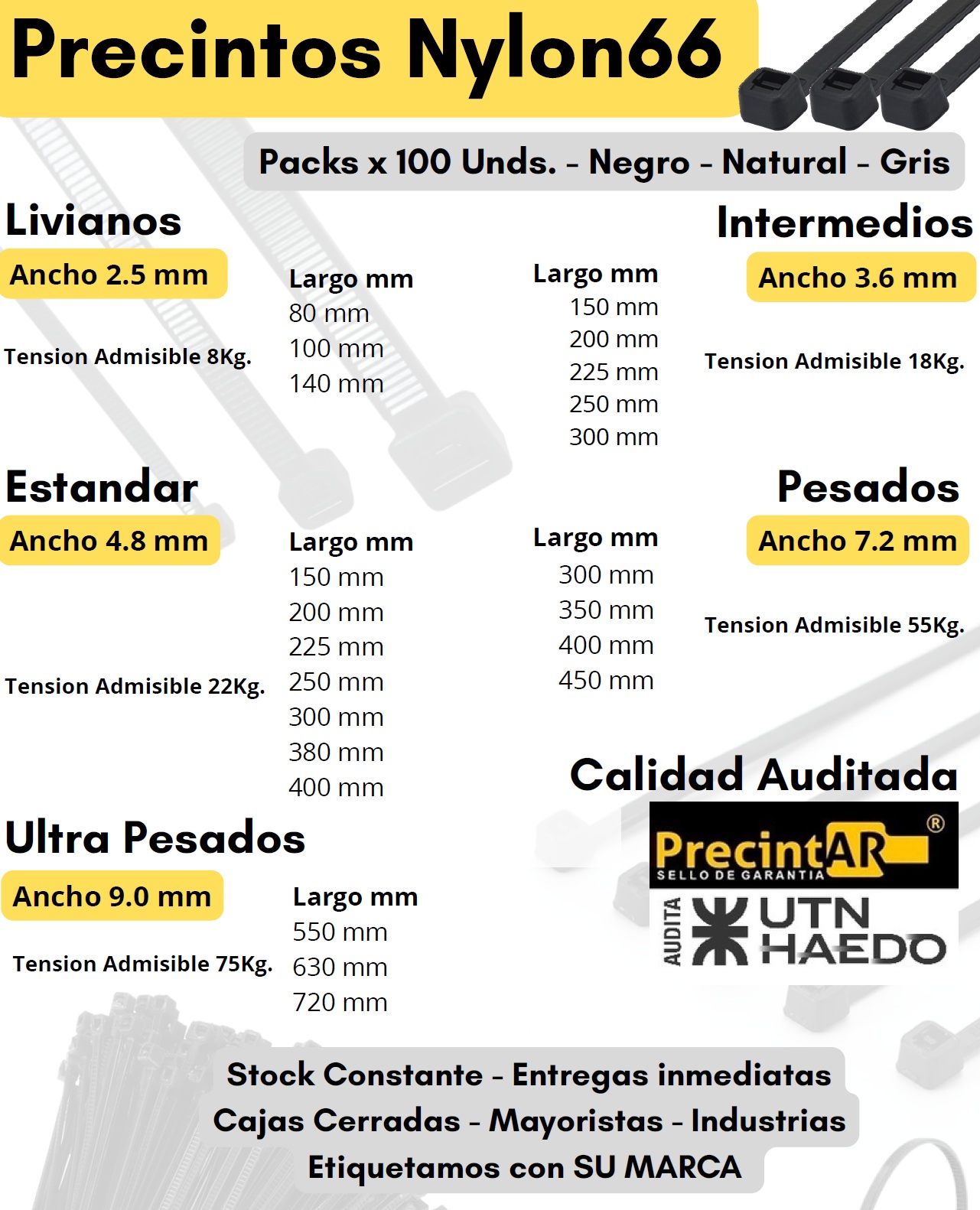 Precintos de Nylon 6.6